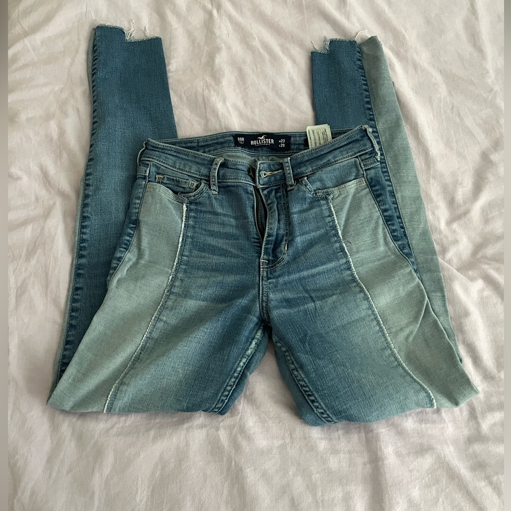 Patchwork skinny jeans